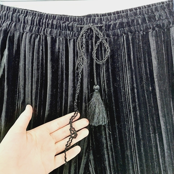 Catherine Malandrino Black Gray Stripe Velvet Drawcord Sweatpants P6411 - Picture 3 of 8